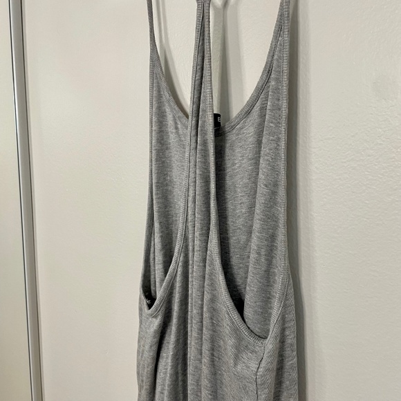 Grey Ribbed Racerback Tank Dress - Picture 14 of 15